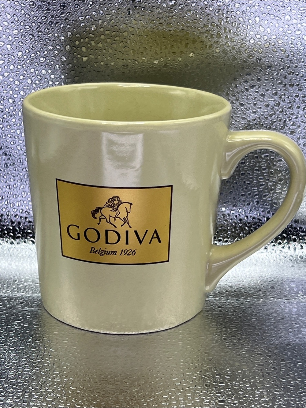 Godiva Cream Ceramic Mug with Gold Logo